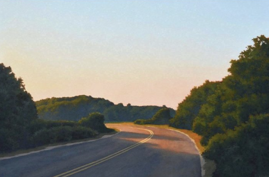 Art of a road on the coast
